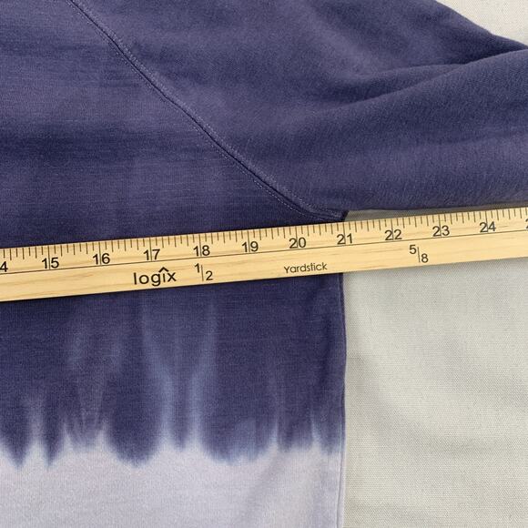 Athleta Sundown Women’s S Dip Dye Crew Sweatshirt Purple Ombre Cotton Pullover - Picture 5 of 6